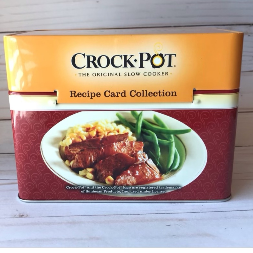 Crock Pot Recipe Card Collection Storage Box